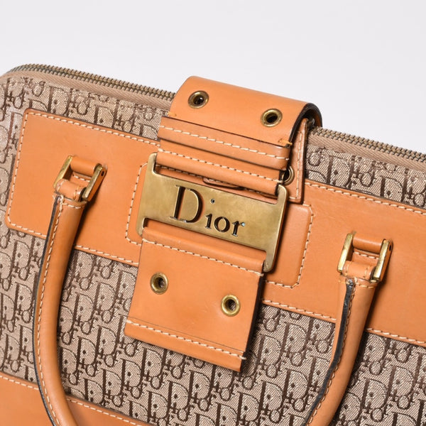 CHRISTIAN DIOR クリスチャンディオール ハンドバッグ ストリートシック トロッター ブラウン BM-0052 ゴールド金具 美品 中古 4b009341