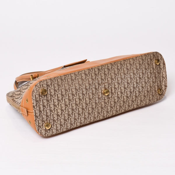 CHRISTIAN DIOR クリスチャンディオール ハンドバッグ ストリートシック トロッター ブラウン BM-0052 ゴールド金具 美品 中古 4b009341