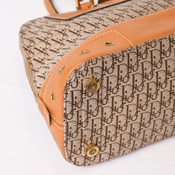CHRISTIAN DIOR クリスチャンディオール ハンドバッグ ストリートシック トロッター ブラウン BM-0052 ゴールド金具 美品 中古 4b009341
