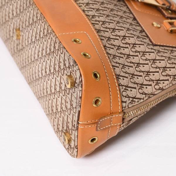 CHRISTIAN DIOR クリスチャンディオール ハンドバッグ ストリートシック トロッター ブラウン BM-0052 ゴールド金具 美品 中古 4b009341