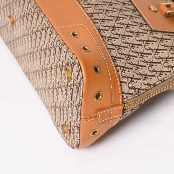 CHRISTIAN DIOR クリスチャンディオール ハンドバッグ ストリートシック トロッター ブラウン BM-0052 ゴールド金具 美品 中古 4b009341