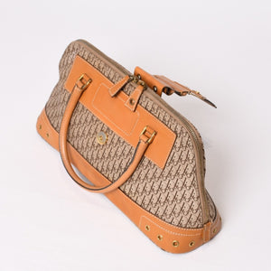 CHRISTIAN DIOR クリスチャンディオール ハンドバッグ ストリートシック トロッター ブラウン BM-0052 ゴールド金具 美品 中古 4b009341