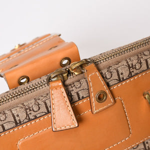 CHRISTIAN DIOR クリスチャンディオール ハンドバッグ ストリートシック トロッター ブラウン BM-0052 ゴールド金具 美品 中古 4b009341