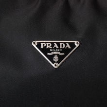 画像をギャラリービューアに読み込む, PRADA プラダ ホーボー ワンショルダーバッグ MV515 トライアングルロゴ 三角ロゴプレート ナイロン ブラック 美品 中古 4b013989