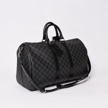 画像をギャラリービューアに読み込む, 極美品 LOUISVUITTON ルイヴィトン キーポルバンドリエール45 ボストンバッグ MB1124 ダミエグラフィット ブラック 中古 4b013988