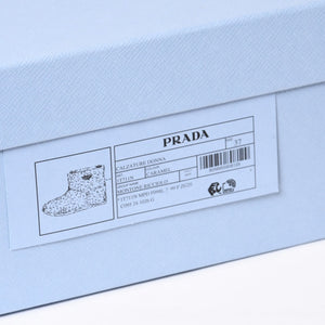 新品未使用 PRADA プラダ 24FW シアリング アンクルブーツ ショートブーツ 1T711N サイズ37 ボア ブラウン 中古 4b013855