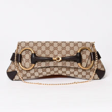 画像をギャラリービューアに読み込む, 極美品 GUCCI グッチ 1955 Horsebit 1955 ホースビット 2WAYバッグ 120134 GGキャンバス レザー ベージュ 中古 4b013567