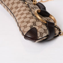 画像をギャラリービューアに読み込む, 極美品 GUCCI グッチ 1955 Horsebit 1955 ホースビット 2WAYバッグ 120134 GGキャンバス レザー ベージュ 中古 4b013567