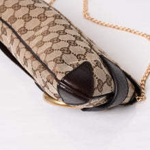 画像をギャラリービューアに読み込む, 極美品 GUCCI グッチ 1955 Horsebit 1955 ホースビット 2WAYバッグ 120134 GGキャンバス レザー ベージュ 中古 4b013567