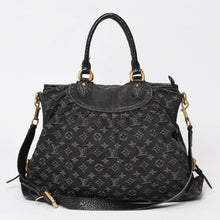画像をギャラリービューアに読み込む, LOUIS VUITTON ルイヴィトン ネオカヴィMM ハンドバッグ M95351 モノグラム デニム ブラック 2WAY ゴールド金具 美品 中古 4b014117