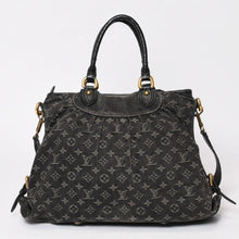 画像をギャラリービューアに読み込む, LOUIS VUITTON ルイヴィトン ネオカヴィMM ハンドバッグ M95351 モノグラム デニム ブラック 2WAY ゴールド金具 美品 中古 4b014117