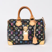 画像をギャラリービューアに読み込む, LOUIS VUITTON ルイヴィトン スピーディ30 ハンドバッグ M92642 モノグラム マルチカラー ブラック ゴールド金具 村上隆 美品 中古 4b014066