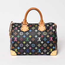 画像をギャラリービューアに読み込む, LOUIS VUITTON ルイヴィトン スピーディ30 ハンドバッグ M92642 モノグラム マルチカラー ブラック ゴールド金具 村上隆 美品 中古 4b014066