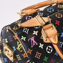 画像をギャラリービューアに読み込む, LOUIS VUITTON ルイヴィトン スピーディ30 ハンドバッグ M92642 モノグラム マルチカラー ブラック ゴールド金具 村上隆 美品 中古 4b014066