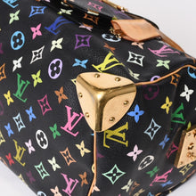 画像をギャラリービューアに読み込む, LOUIS VUITTON ルイヴィトン スピーディ30 ハンドバッグ M92642 モノグラム マルチカラー ブラック ゴールド金具 村上隆 美品 中古 4b014066