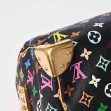 画像をギャラリービューアに読み込む, LOUIS VUITTON ルイヴィトン スピーディ30 ハンドバッグ M92642 モノグラム マルチカラー ブラック ゴールド金具 村上隆 美品 中古 4b014066