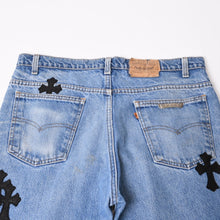 画像をギャラリービューアに読み込む, 未使用 CHROME HEARTS クロムハーツ セメタリークロスパッチ デニムパンツ サイズ36 Levi's 517 リーバイス517 中古 4b014119