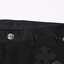画像をギャラリービューアに読み込む, 極美品 CHROME HEARTS クロムハーツ セメタリークロスパッチ コットンパンツ サイズ34 40パッチ カモフラ ブラック 中古 4b014017