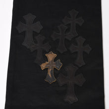 画像をギャラリービューアに読み込む, 極美品 CHROME HEARTS クロムハーツ セメタリークロスパッチ コットンパンツ サイズ34 40パッチ カモフラ ブラック 中古 4b014017