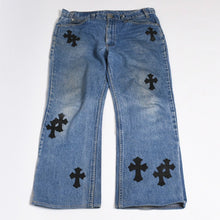画像をギャラリービューアに読み込む, CHROME HEARTS クロムハーツ セメタリークロスパッチ デニムパンツ サイズ34 Levi's 517 リーバイス517 美品 中古 4b014087