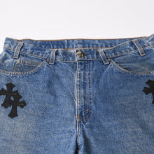 画像をギャラリービューアに読み込む, CHROME HEARTS クロムハーツ セメタリークロスパッチ デニムパンツ サイズ34 Levi's 517 リーバイス517 美品 中古 4b014087