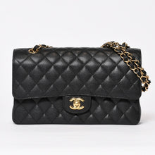 画像をギャラリービューアに読み込む, 極美品 CHANEL シャネル マトラッセ25 Wフラップ Wチェーンショルダーバッグ 21番台 ココマーク キャビアスキン ブラック ゴールド 中古 4b014038