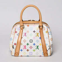 画像をギャラリービューアに読み込む, 極美品 LOUIS VUITTON ルイヴィトン プリシラ ハンドバッグ M40096 モノグラム マルチカラー ホワイト 村上隆 中古 4b014065