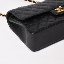 画像をギャラリービューアに読み込む, 極美品 CHANEL シャネル マトラッセ25 Wフラップ Wチェーンショルダーバッグ 21番台 ココマーク キャビアスキン ブラック ゴールド 中古 4b014038