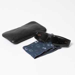 極美品 CHROME HEARTS クロムハーツ PORNY ポルニー サングラス アセテート シルバー925 ブラック サイズ63☐15-129 中古 4b014106