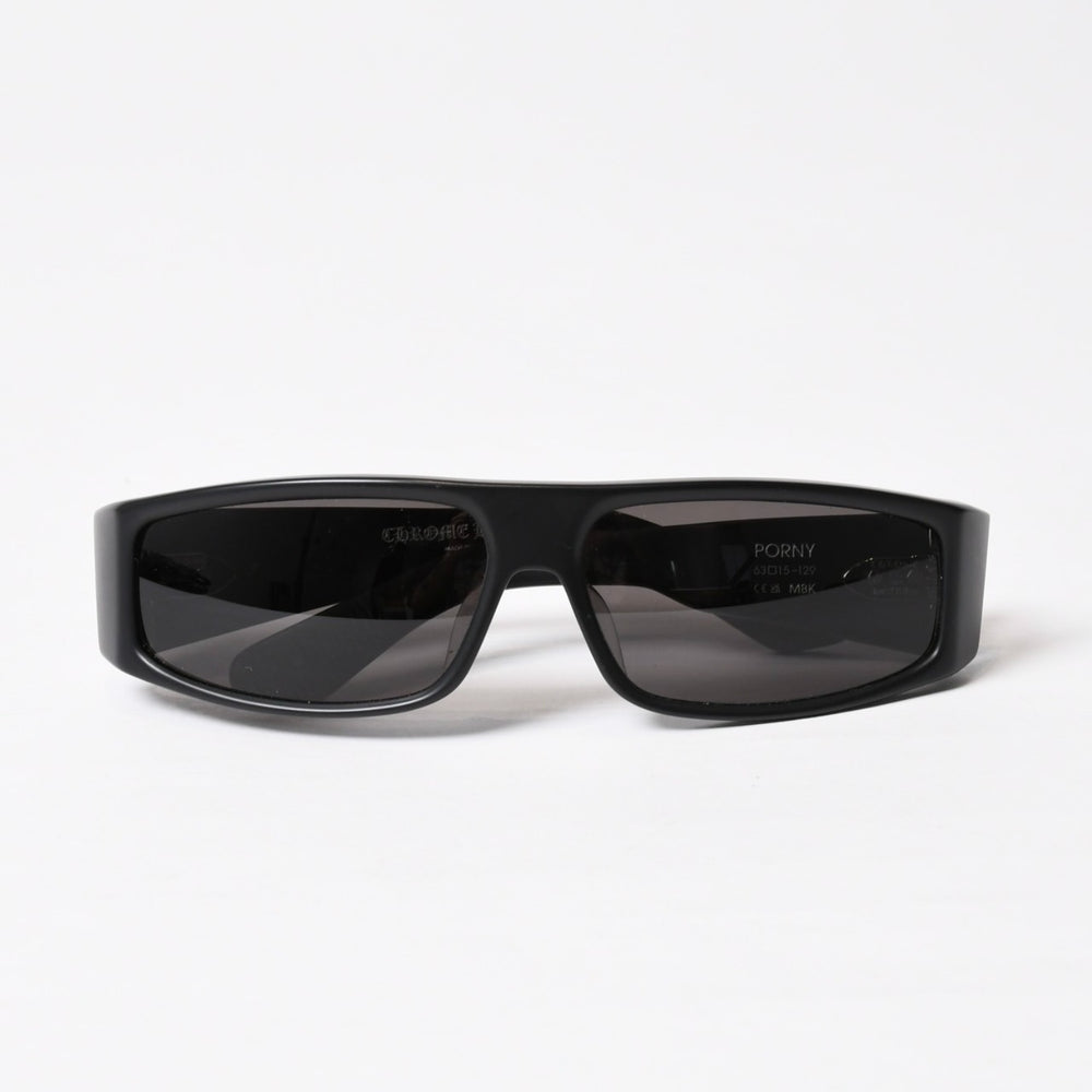 Very Good Condition CHROME HEARTS PORNY Sunglasses Acetate Silver 925 Black Size 63☐15-129 Used 4b014106