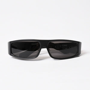 極美品 CHROME HEARTS クロムハーツ PORNY ポルニー サングラス アセテート シルバー925 ブラック サイズ63☐15-129 中古 4b014106