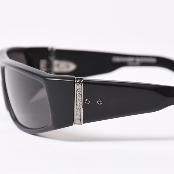 極美品 CHROME HEARTS クロムハーツ PORNY ポルニー サングラス アセテート シルバー925 ブラック サイズ63☐15-129 中古 4b014106