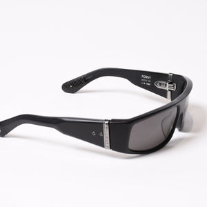 極美品 CHROME HEARTS クロムハーツ PORNY ポルニー サングラス アセテート シルバー925 ブラック サイズ63☐15-129 中古 4b014106