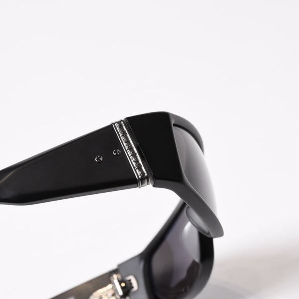 極美品 CHROME HEARTS クロムハーツ PORNY ポルニー サングラス アセテート シルバー925 ブラック サイズ63☐15-129 中古 4b014106