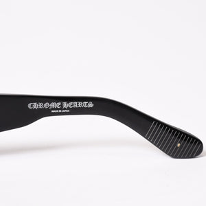 極美品 CHROME HEARTS クロムハーツ PORNY ポルニー サングラス アセテート シルバー925 ブラック サイズ63☐15-129 中古 4b014106