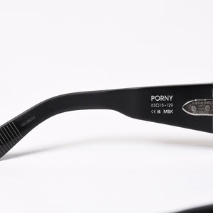極美品 CHROME HEARTS クロムハーツ PORNY ポルニー サングラス アセテート シルバー925 ブラック サイズ63☐15-129 中古 4b014106