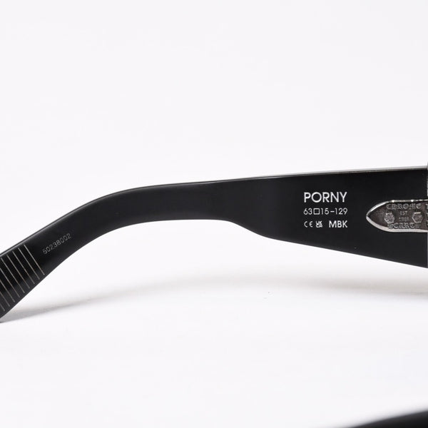 極美品 CHROME HEARTS クロムハーツ PORNY ポルニー サングラス アセテート シルバー925 ブラック サイズ63☐15-129 中古 4b014106