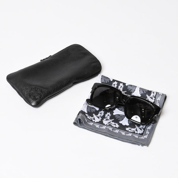 極美品 CHROME HEARTS クロムハーツ BOX-OFFICER ボックスオフィサー サングラス ダガー ブラック サイズ56□19-144 中古 4b014107