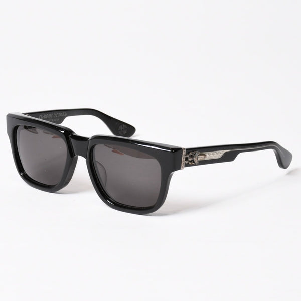 極美品 CHROME HEARTS クロムハーツ BOX-OFFICER ボックスオフィサー サングラス ダガー ブラック サイズ56□19-144 中古 4b014107