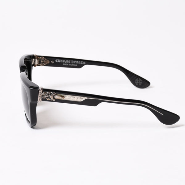 極美品 CHROME HEARTS クロムハーツ BOX-OFFICER ボックスオフィサー サングラス ダガー ブラック サイズ56□19-144 中古 4b014107