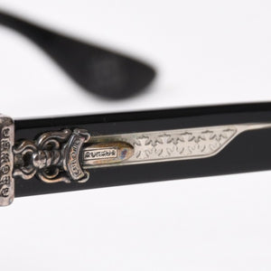 極美品 CHROME HEARTS クロムハーツ BOX-OFFICER ボックスオフィサー サングラス ダガー ブラック サイズ56□19-144 中古 4b014107