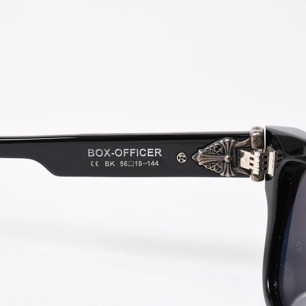 極美品 CHROME HEARTS クロムハーツ BOX-OFFICER ボックスオフィサー サングラス ダガー ブラック サイズ56□19-144 中古 4b014107