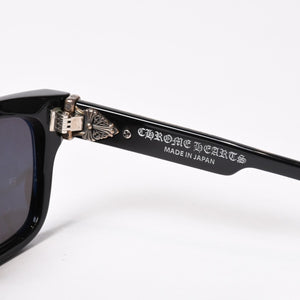 極美品 CHROME HEARTS クロムハーツ BOX-OFFICER ボックスオフィサー サングラス ダガー ブラック サイズ56□19-144 中古 4b014107