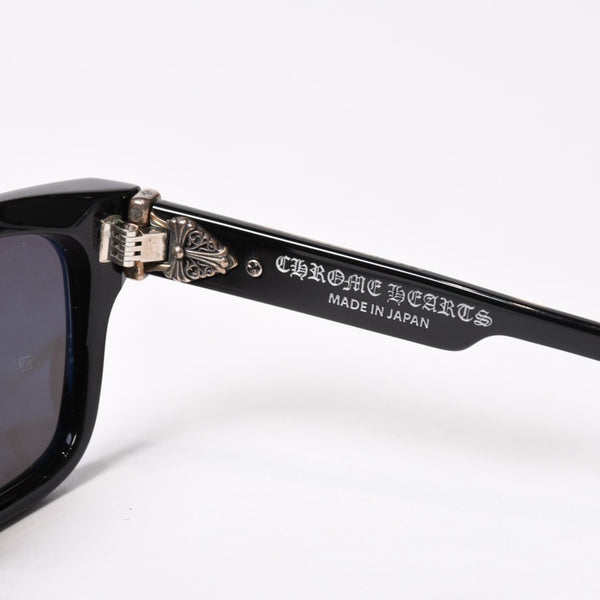 極美品 CHROME HEARTS クロムハーツ BOX-OFFICER ボックスオフィサー サングラス ダガー ブラック サイズ56□19-144 中古 4b014107