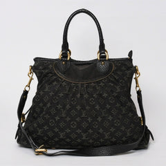 LOUIS VUITTON ルイヴィトン ネオカヴィ MM ハンドバッグ M95351 モノグラム デニム ブラック 2WAY ゴールド金具 美品 中古 4b014116