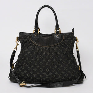 LOUIS VUITTON ルイヴィトン ネオカヴィ MM ハンドバッグ M95351 モノグラム デニム ブラック 2WAY ゴールド金具 美品 中古 4b014116