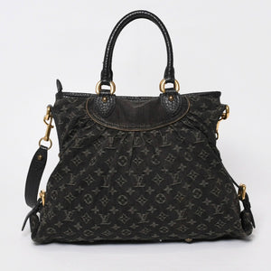 LOUIS VUITTON ルイヴィトン ネオカヴィ MM ハンドバッグ M95351 モノグラム デニム ブラック 2WAY ゴールド金具 美品 中古 4b014116