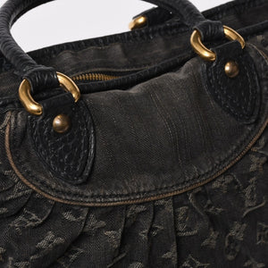 LOUIS VUITTON ルイヴィトン ネオカヴィ MM ハンドバッグ M95351 モノグラム デニム ブラック 2WAY ゴールド金具 美品 中古 4b014116
