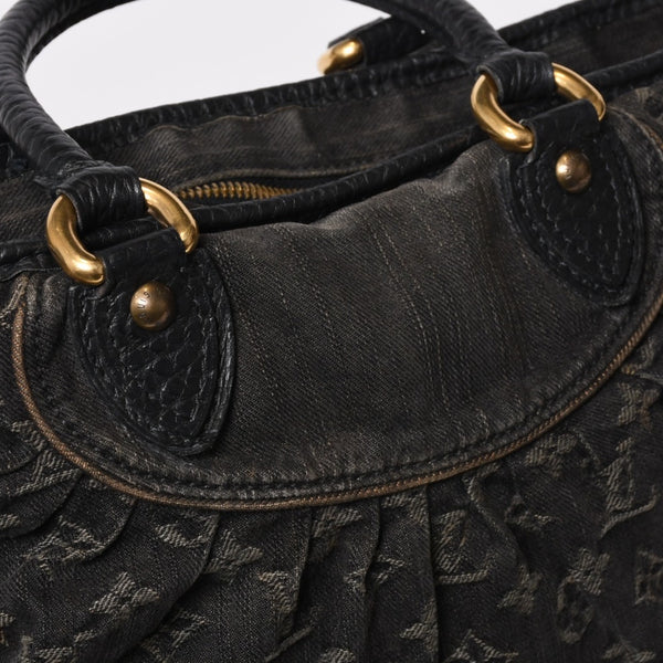 LOUIS VUITTON ルイヴィトン ネオカヴィ MM ハンドバッグ M95351 モノグラム デニム ブラック 2WAY ゴールド金具 美品 中古 4b014116