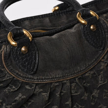 画像をギャラリービューアに読み込む, LOUIS VUITTON ルイヴィトン ネオカヴィ MM ハンドバッグ M95351 モノグラム デニム ブラック 2WAY ゴールド金具 美品 中古 4b014116